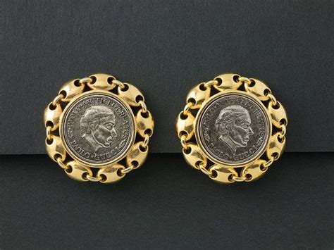 replica gucci stripe stud earrings|paolo Gucci coin earrings.